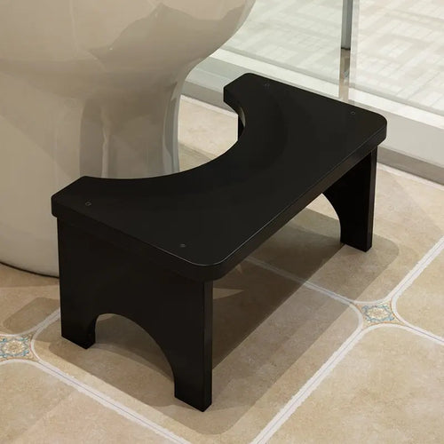Wooden Toilet Stool for Bathroom, Bamboo Squatting Foot Stool with Soft Cushion, Ergonomic Posture Support Stand for Adults, Home Bathroom Essentials