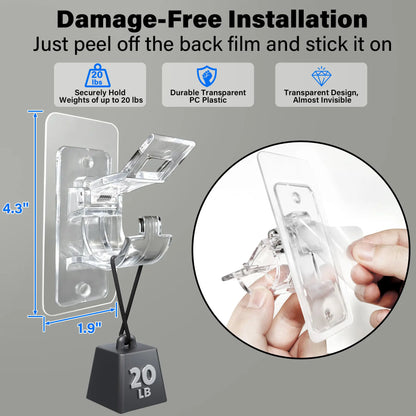 6 Pack Self Adhesive Curtain Rod Holders, No Drill No Damage Installation, Strong Wall Hooks for Curtains, Blinds, Bathroom, Dorm & Home Decoration