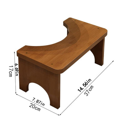Wooden Toilet Stool for Bathroom, Bamboo Squatting Foot Stool with Soft Cushion, Ergonomic Posture Support Stand for Adults, Home Bathroom Essentials