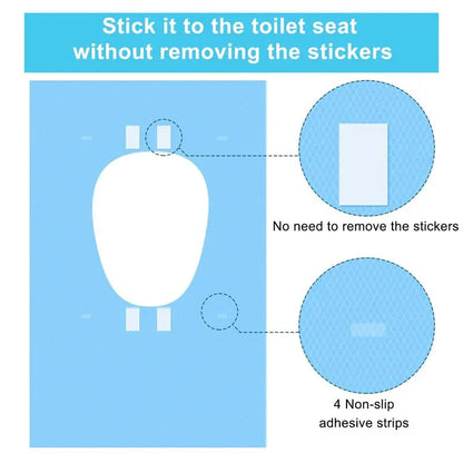 Disposable Toilet Seat Covers 10 Pack, Waterproof & Non-Slip Travel Toilet Seat Protector, Individually Wrapped Hygiene Covers for Adults, Kids, Public Bathrooms & Outdoor Use