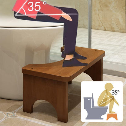 Wooden Toilet Stool for Bathroom, Bamboo Squatting Foot Stool with Soft Cushion, Ergonomic Posture Support Stand for Adults, Home Bathroom Essentials