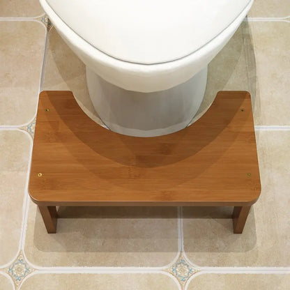 Wooden Toilet Stool for Bathroom, Bamboo Squatting Foot Stool with Soft Cushion, Ergonomic Posture Support Stand for Adults, Home Bathroom Essentials