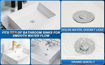 Bathroom Tub Drain Stopper with Stainless Steel Mesh Filter, Rustproof Pop Up Drain Plug, Modern Shower Drain Cover for Bathtub, Sink & Home Supplies