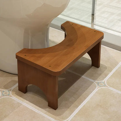 Wooden Toilet Stool for Bathroom, Bamboo Squatting Foot Stool with Soft Cushion, Ergonomic Posture Support Stand for Adults, Home Bathroom Essentials