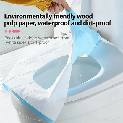 Disposable Toilet Seat Covers 10 Pack, Waterproof & Non-Slip Travel Toilet Seat Protector, Individually Wrapped Hygiene Covers for Adults, Kids, Public Bathrooms & Outdoor Use